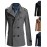 Men's Solid Casual / Work Trench coat,Polyester / Wool Blend Long Sleeve-Black / Blue / Brown / Gray