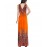 Women's Print Blue/Orange/Purple Dress,Maxi Deep V Sleeveless