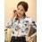 Women's Wild Print Plus Size Long Sleeve Chiffon Shirt