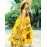 Beach Swing Dress,Print Maxi Sleeveless Yellow Summer Inelastic Thin