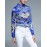 Women's Casual/Daily Vintage All Seasons ShirtPrint Shirt Collar Long Sleeve Blue Polyester Medium