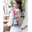 Women's Casual/Daily Simple Spring Blouse,Animal Print Shirt Collar Long Sleeve White Polyester Medium