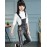 Girl's Cotton Spring/Autumn Fashion Print Jeans Pants Suspender Trousers Patchwork Solid Color Overalls  