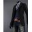 Men's Solid Casual / Work Trench coat,Polyester / Wool Blend Long Sleeve-Black / Brown