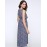 Women's Casual/Daily / Holiday / Plus Size Boho Chiffon / Swing Dress,Print Round Neck Midi Sleeveless Blue Polyester Summer High Rise