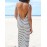 Women's Sexy / Beach Striped Sweater Dress , Strap Maxi Polyester