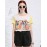 Women's Casual/Daily Vintage Summer T-shirtPrint / Color Block Round Neck Short Sleeve