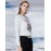 Women's Casual/Daily Simple Fall T-shirtPrint Crew Neck Long Sleeve White Acrylic / Polyester / Spandex Opaque
