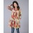 Women's Going out Street chic Fall Shirt,Print Shirt Collar Long Sleeve Blue / Red / Green Polyester Thin