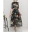 Women's Going out Vintage Swing Dress,Print Stand Maxi ? Sleeve Multi-color Polyester Summer