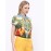 Women's Going out Vintage Summer ShirtPrint Shirt Collar Short Sleeve Blue / Green Cotton / Polyester Opaque