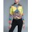 Women's Casual/Daily Vintage All Seasons ShirtPrint Shirt Collar Long Sleeve Yellow Polyester Medium