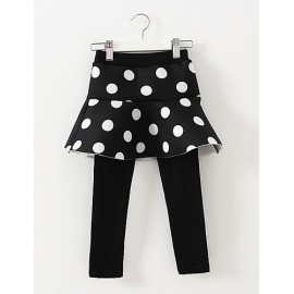 Girl's Casual/Daily Polka Dot Dress / LeggingsCotton / Spandex Winter Black