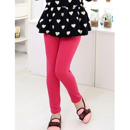 Girl's Casual/Daily Solid Leggings,Cotton Summer / Spring / Fall Green / Pink / Red / Yellow