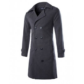Men's Casual/Plus Sizes Pure Long Sleeve Long Coat (Tweed)