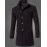 Men's Solid Casual / Work Coat,Cotton Long Sleeve-Black / Brown / Gray