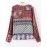 Women's Going out Vintage Spring BlousePrint V Neck Long Sleeve Red Cotton / Polyester Medium