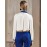 Women's Going out Vintage Spring / Fall BlousePrint / Color Block Shirt Collar Long Sleeve Blue / Black