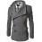 Men's Solid Casual Coat,Cotton / Polyester Long Sleeve-Gray