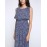 Women's Casual/Daily / Holiday / Plus Size Boho Chiffon / Swing Dress,Print Round Neck Midi Sleeveless Blue Polyester Summer High Rise