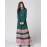 Women's Simple / Boho Rainbow Loose Large Size National Style Chiffion Dress,Round Neck Maxi