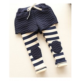 Girl's Casual/Daily Striped PantsCotton Winter Black / Pink