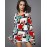 Women's Plus Size / Casual/Daily Street chic Fall T-shirt,Print Round Neck Long Sleeve White Cotton / Spandex Medium