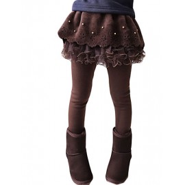 Girl's Casual/Daily Solid Dress / LeggingsWool / Cotton Spring / Fall Blue / Brown