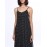 Women's Beach Boho Loose Dress,Polka Dot Strap Maxi Sleeveless Black Rayon Summer Low Rise Inelastic Opaque