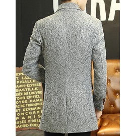 2016 new winter men's slim long Korean woolen coat lapel male boom in leisure