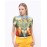 Women's Going out Vintage Summer ShirtPrint Shirt Collar Short Sleeve Blue / Green Cotton / Polyester Opaque