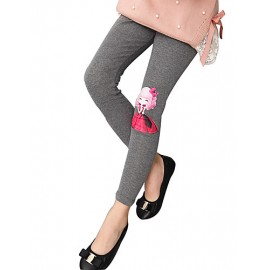 Girls Fashion Han Edition Joker Pure Color Cotton Leggings Cartoon Design