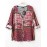 Women's Going out Vintage Spring BlousePrint V Neck Long Sleeve Red Cotton / Polyester Medium