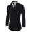 Men's Casual/Daily Simple CoatSolid Shirt Collar Long Sleeve Fall / Winter Black / Gray Cotton Thick