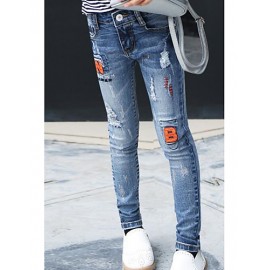 Girl's Casual/Daily Solid PantsCotton Spring / Fall Blue