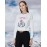 Women's Casual/Daily Simple Fall T-shirtPrint Crew Neck Long Sleeve White Acrylic / Polyester / Spandex Opaque