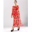 Women's Casual/Daily Swing Dress,Floral Crew Neck Maxi Long Sleeve Red / Yellow Polyester Spring