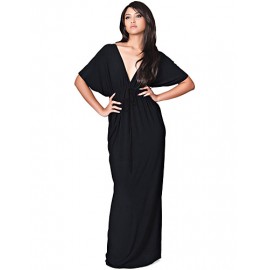 Women's Plus Size Casual/Daily Sexy Swing Dress,Solid Deep V Maxi ? Length SleevePolyester Nylon Summer