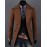 Men's Solid Casual / Work Trench coat,Polyester / Wool Blend Long Sleeve-Black / Brown