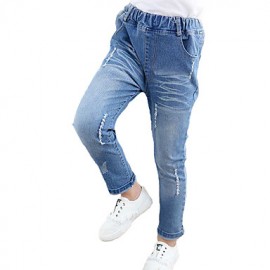 Girl's Casual/Daily Solid PantsCotton Fall Blue