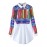 Women's Casual/Daily Vintage All Seasons ShirtPrint Shirt Collar Long Sleeve White Polyester Medium