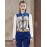 Women's Going out Vintage Spring / Fall BlousePrint / Color Block Shirt Collar Long Sleeve Blue / Black