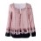 Women's Casual/Daily Vintage Fall T-shirtPrint U Neck Long Sleeve Pink Polyester Medium Print Randomly