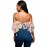 Women's Multicolor Print Off Shoulder Apricot Crop Top