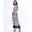 Women's Black & White Stripes Sexy Sleeveless Maxi Dress