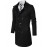 Men's Solid Casual / Work Trench coat,Wool Blend Long Sleeve-Black / Gray