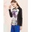 Women's Going out Street chic Spring / Fall T-shirtPrint Round Neck Long Sleeve Black