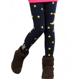 Girl Wild Print Fleece Lined Thickness Leggings Bottom Pants