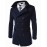Men's Solid Casual / Work / Plus Size Coat,Polyester / Wool Blend Long Sleeve-Black / Blue / Gray