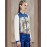 Women's Going out Vintage Spring / Fall BlousePrint / Color Block Shirt Collar Long Sleeve Blue / Black